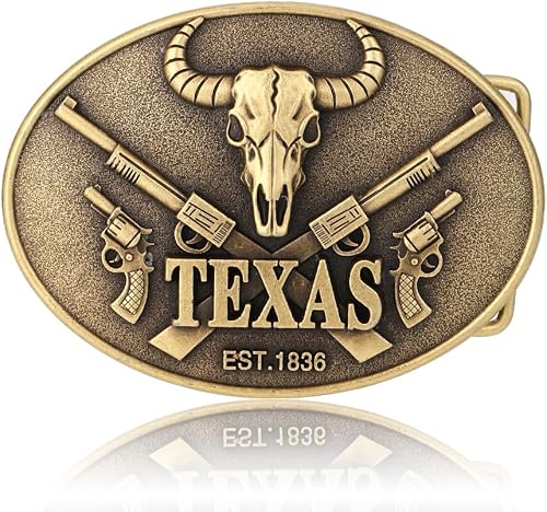 HLYMPONY Western Cowboy Vintage Texas Longhorn Bull Belt Buckle, Bronze