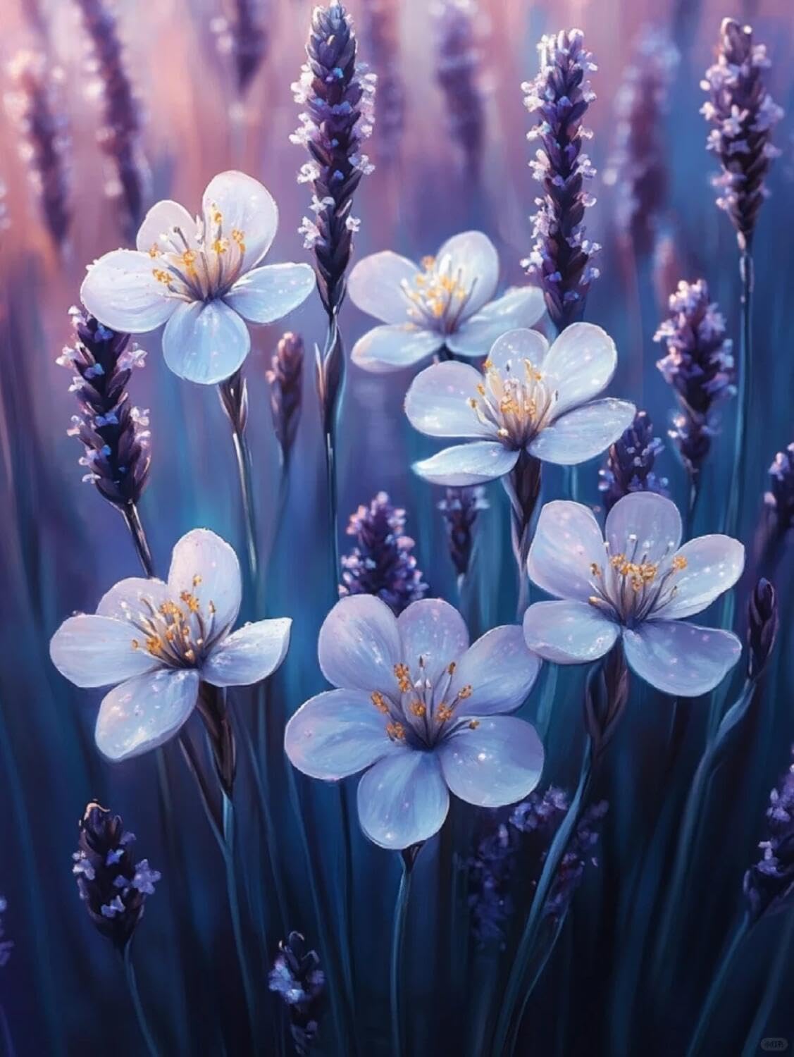 Rqwybcaxn Embroidery Beads Kit Purple Flowers 40x50cm