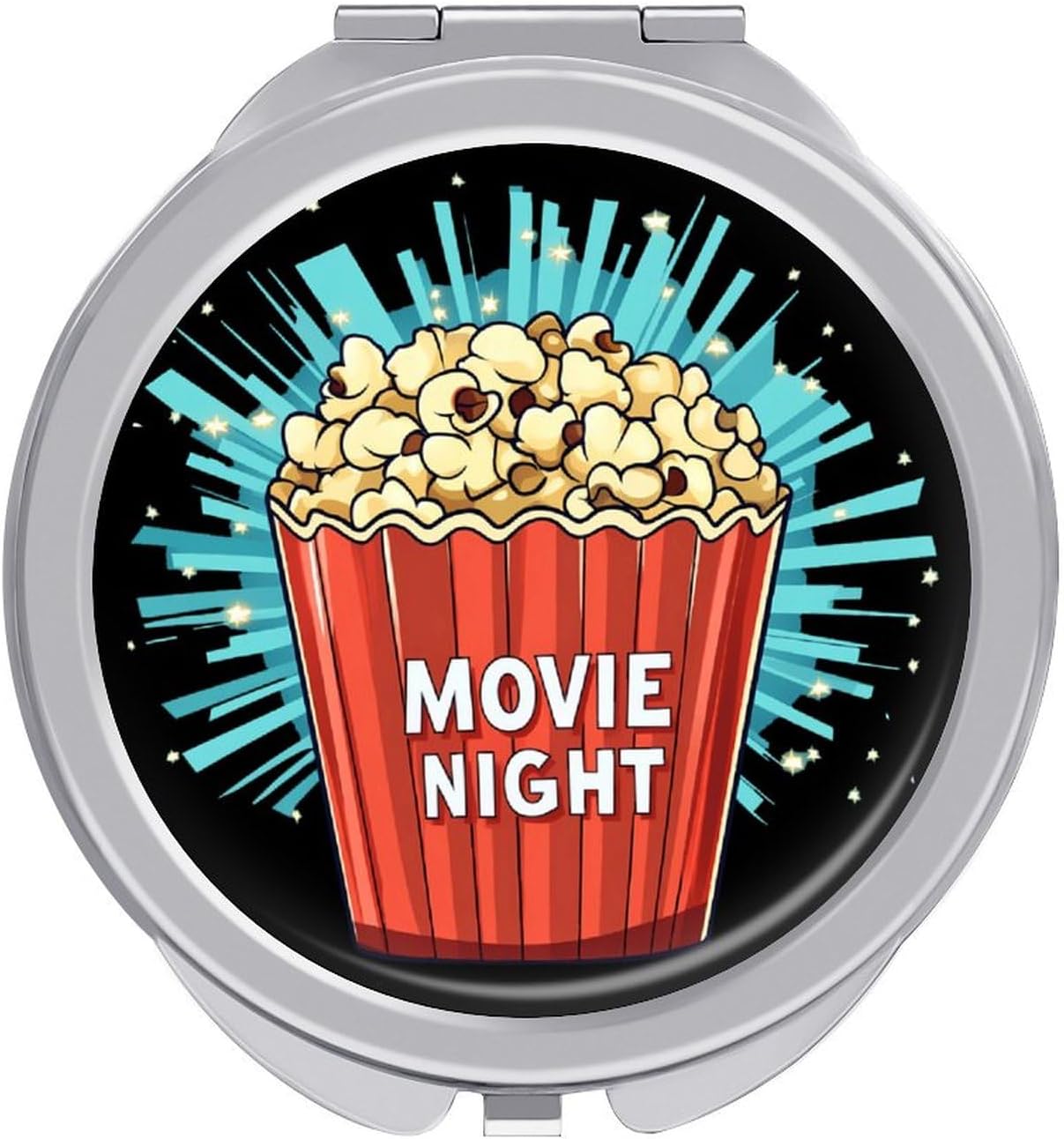 Cool Popcorn Cinema Snack Compact Makeup Mirror Mini Foldable Cosmetic Mirror Portable Travel Mirror for Purse Pocket