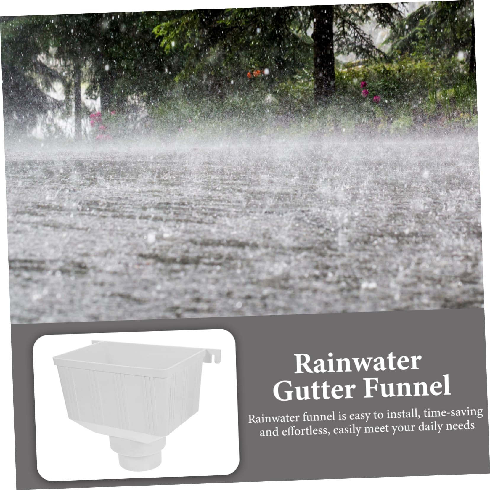 Desviador de Lluvia para Bajante PVC, Plástico Blanco, Instalación Fácil