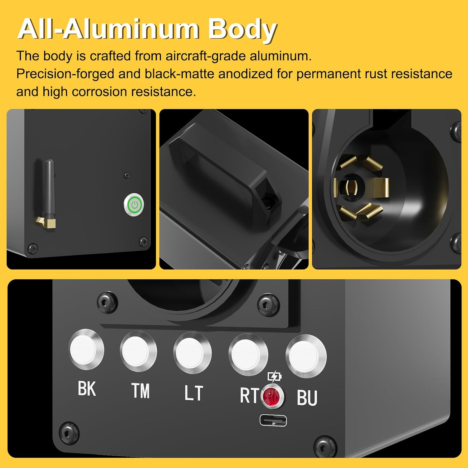 Portable Trailer Light Tester Box, Wireless Remote Control Operation, with 12V 10Ah Battery and 7 Pin Trailer Plug, 7-Way Flat (spade) 3/4/5-Flat Pin Type, Testing Most Trailer Taillights (Black)