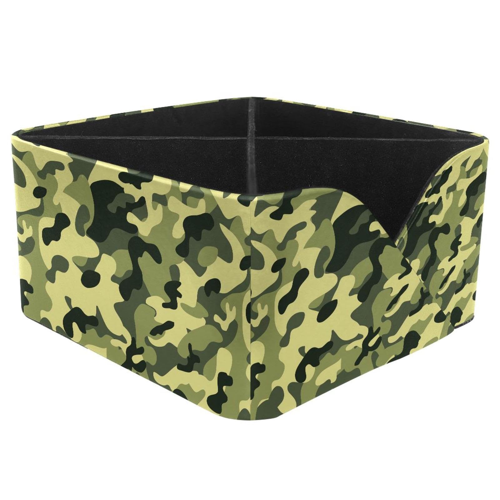 KengjuTesu Military Camouflage Texture Desktop Organizer Pen Holder, Rectangular Pencil Cup for Office, Study and Makeup Stations