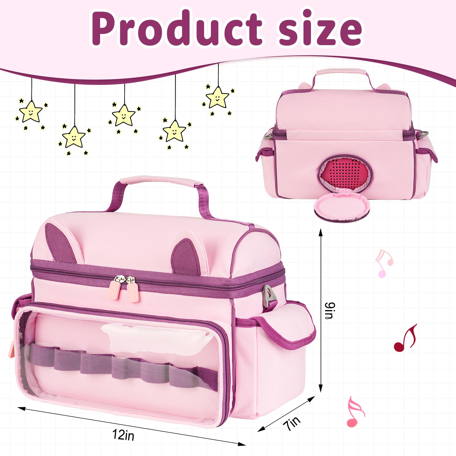 Jaffzora Carrying Case Compatible with Toniebox 2 & 1 Starter Set,Cute Storage Bag for Tonies Figures Characters,Tonies Headphones & Accessories - Image 2