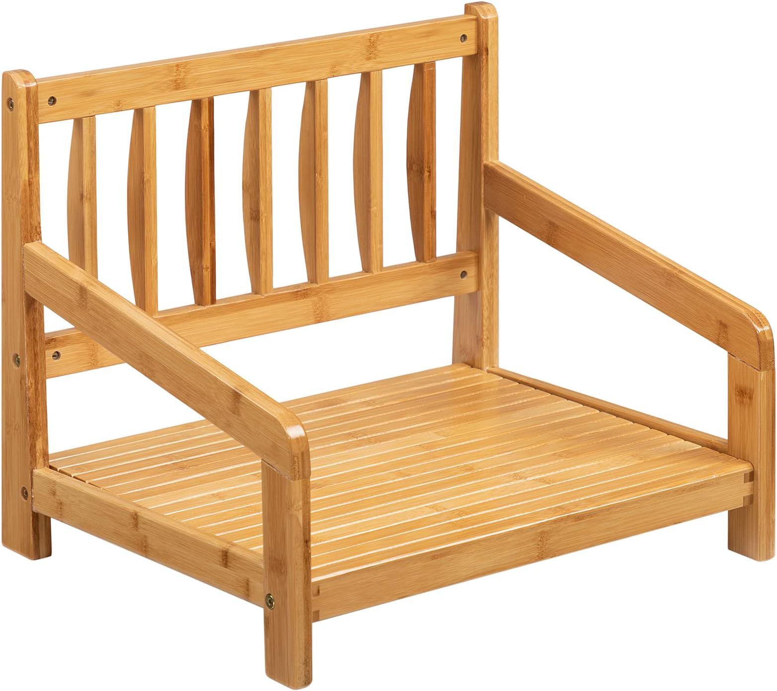 AbocoFur Bamboo Portable Floor Armrest Chair, Japanese Style Legless Tatami Chair with Back Support, Home Bay Window Lazy Backrest Chair, Meditation Floor Seating for Living Room, Bedroom