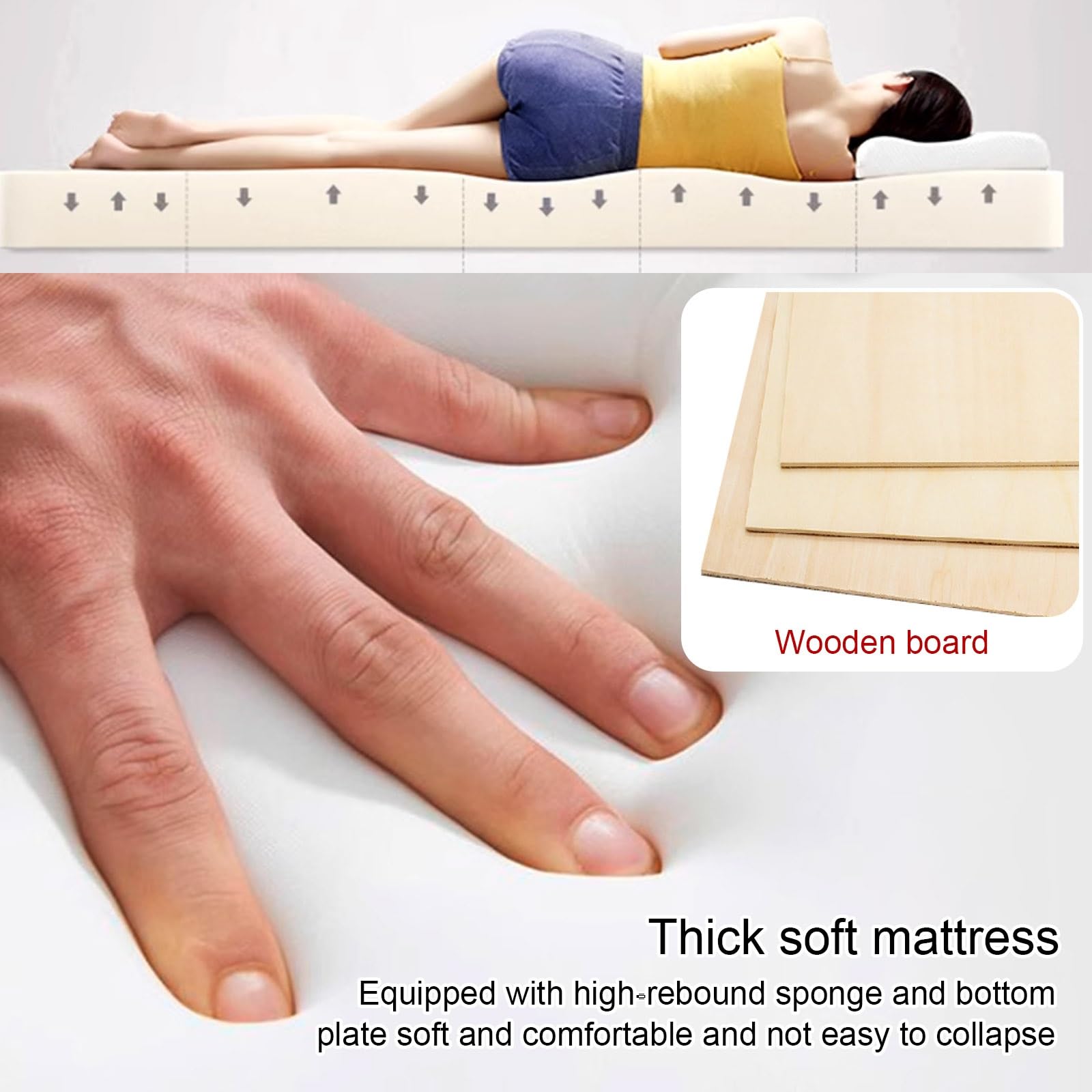 Stationäre Massageliege mit 40° Verstellbarer Rückenlehne, Kosmetikliege aus Massivholz for Kosmetikstudios, Friseursalons und SPA, Abnehmbare Kopfstütze und Handgriffe