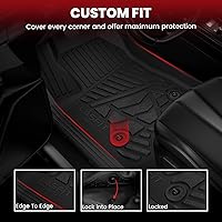 Vista 2 de LASFIT - Tapetes para Ford F250 y F350 2012-2016 sin palanca de cambio manual de tracción, protectores de TPE para todo clima, piso alfombrado