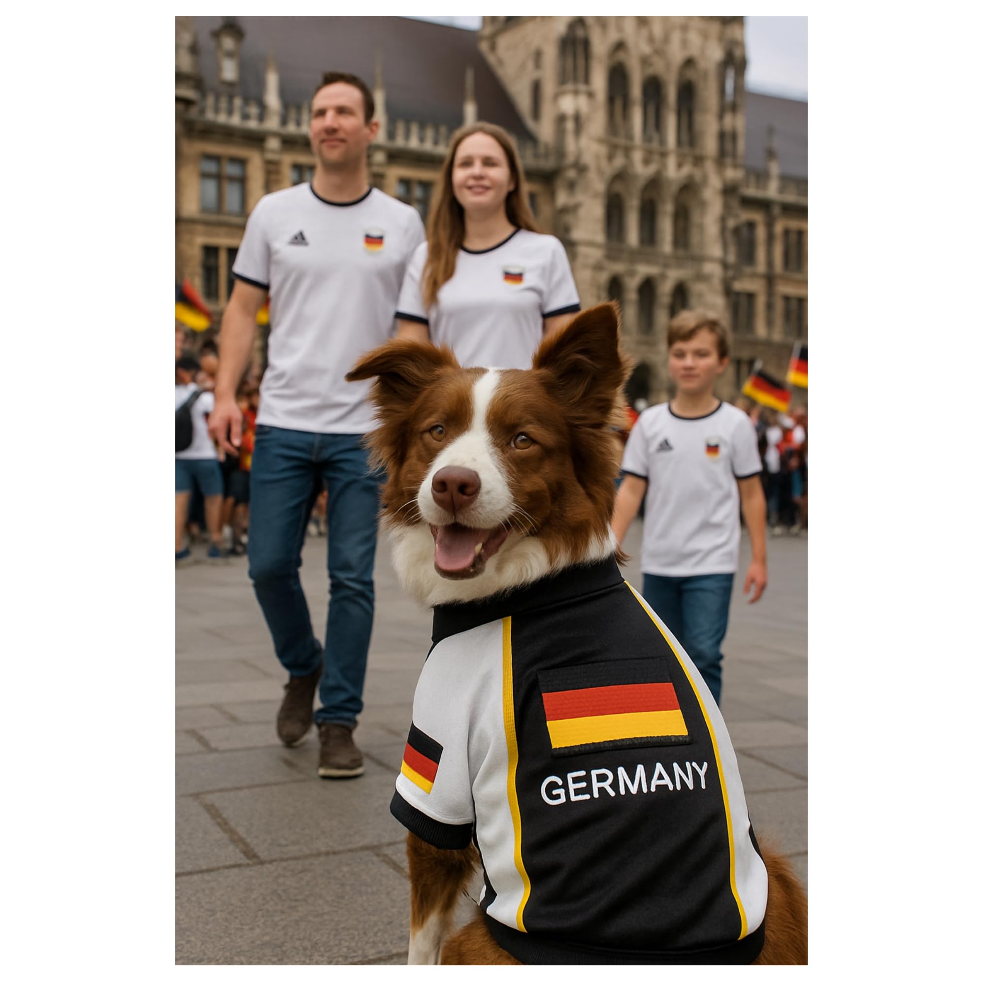 Parisian Pet Team Germany Hundetrikot – atmungsaktives Netz-Welpen-Fußballtrikot – leichte Stretch-Sportliche Hundekleidung – Sommer-Shirts für große Hunde – Fußballtrikot für Hunde – Sportbekleidung
