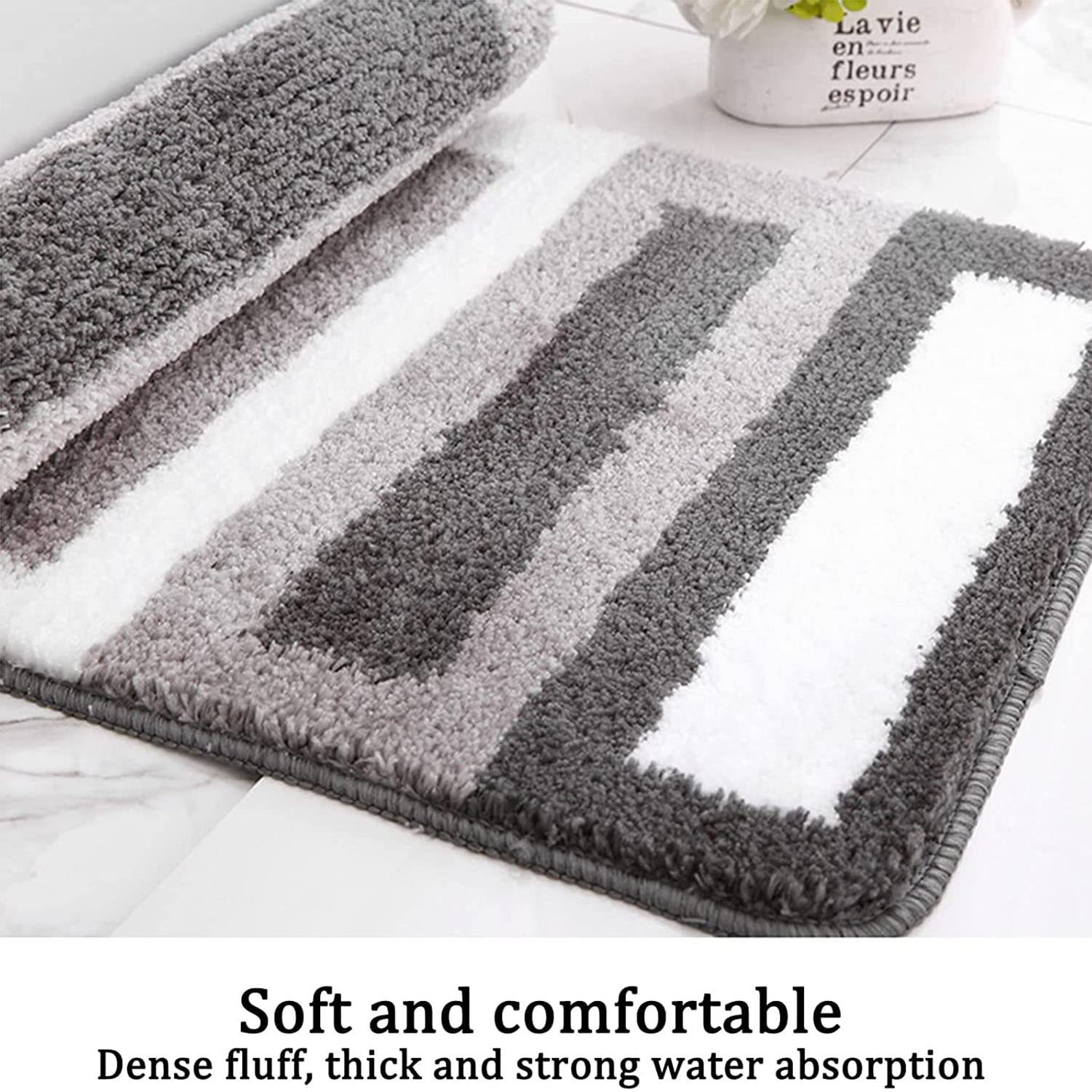 ZLZNX Badematten Mikrofaser rutschfeste Weiche Saugfähige Teppiche Maschinenwaschbare Badeteppiche für Badezimmer Familientoilette Küche,0,50X80CM