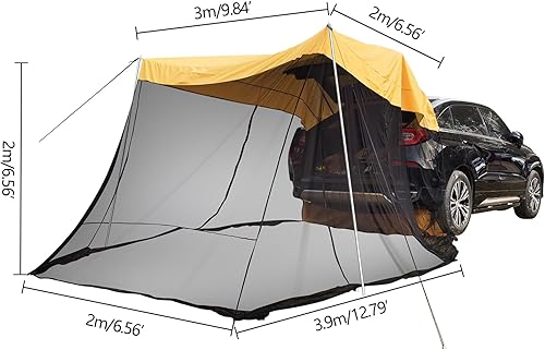 Miniatura 7 de Toldo impermeable para automóvil, tienda de campaña para automóvil, SUV, refugio solar, tienda de campaña universal para portón trasero, toldo