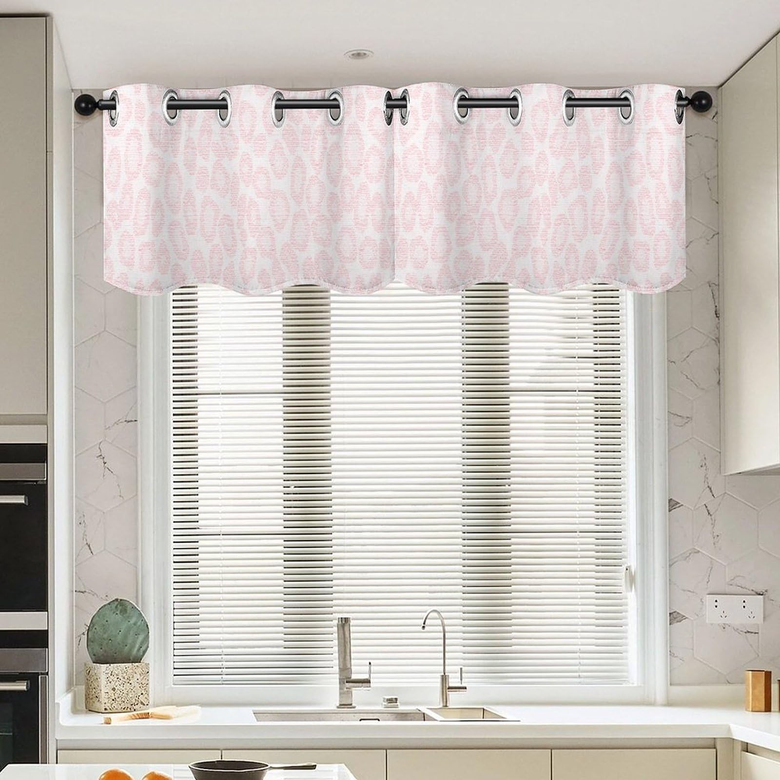 Rideaux de cantonnière style chinois à motif guépard rose rideau traditionnel double panneau
