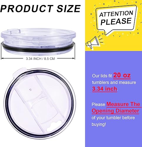 Miniatura 2 de Weierken Tapas deslizantes a prueba de salpicaduras de 20 onzas, 2 onzas, resistentes a derrames para vaso, apto para popote