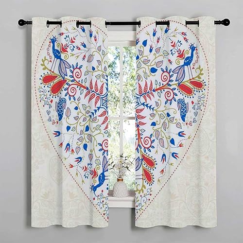 Cortinas De Cocina Modernas Vintage Nordic Grommet Short Divisores Correderas Cortinas para Ventanas De Cuarto 63 pulgadas de ancho por 63 pulgadas