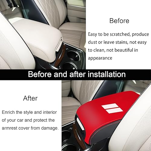 Miniatura 5 de YOSRTER Accesorios para Dodge Charger 2011-2018 2019 2020 2021 2022 2023 2024 Chrysler 300 2015-2022 Funda interior de reposabrazos de cuero