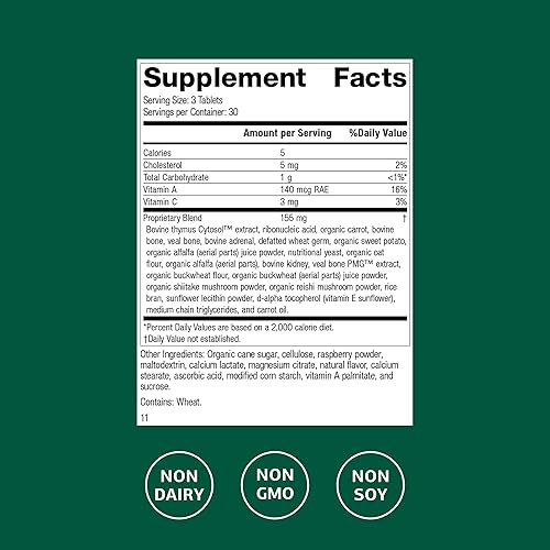 Miniatura 2 de Standard Process Congaplex Masticable - Suplemento para apoyo del sistema inmunológico con vitamina A - Apoya la glándula del timo y la síntesis de