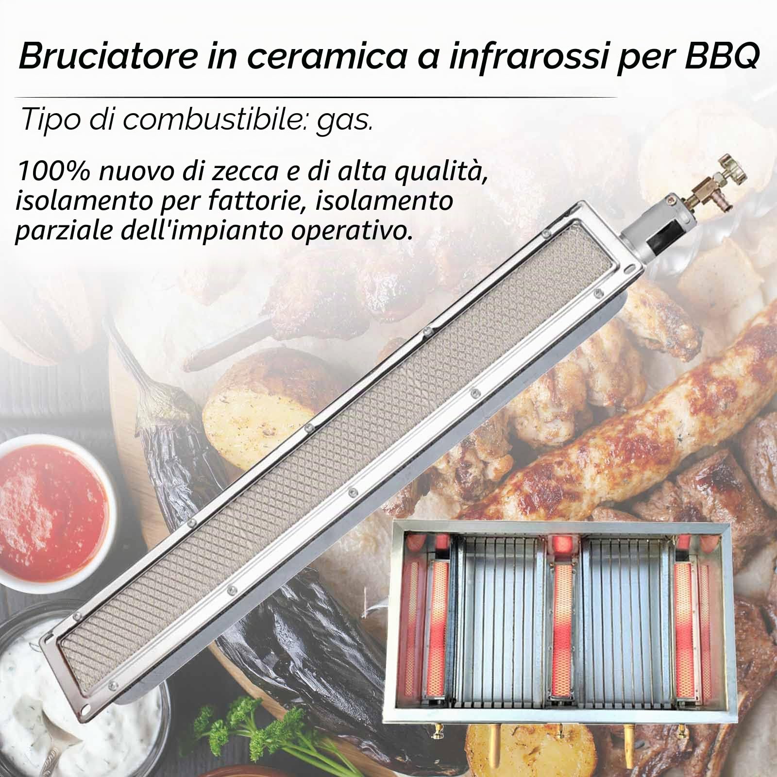 MECCTP Barbecue a Gas z Palnikiem na Podczerwień Grill Element Grzejny Ceramiczny