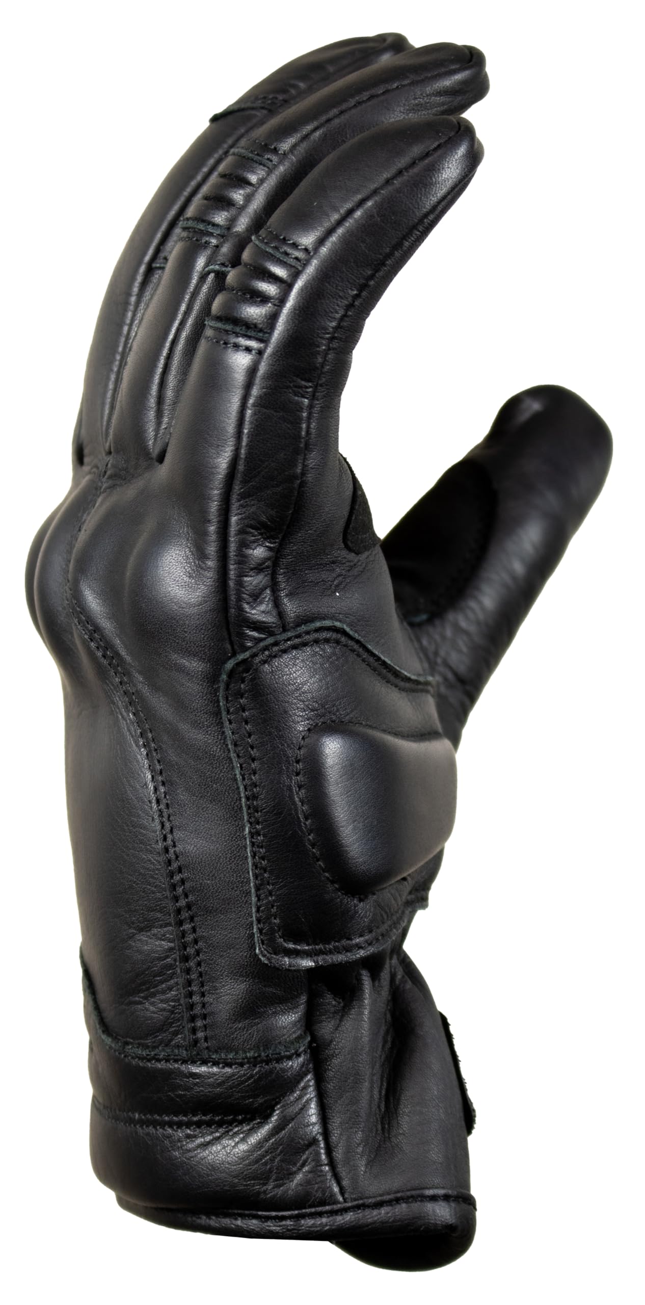 MDM Motorradhandschuhe Herren Leder, Retro Biker Handschuhe Chopper, Touchscreen Funktion, Rindsleder, Knöchelprotektor, rutschfeste Handfläche