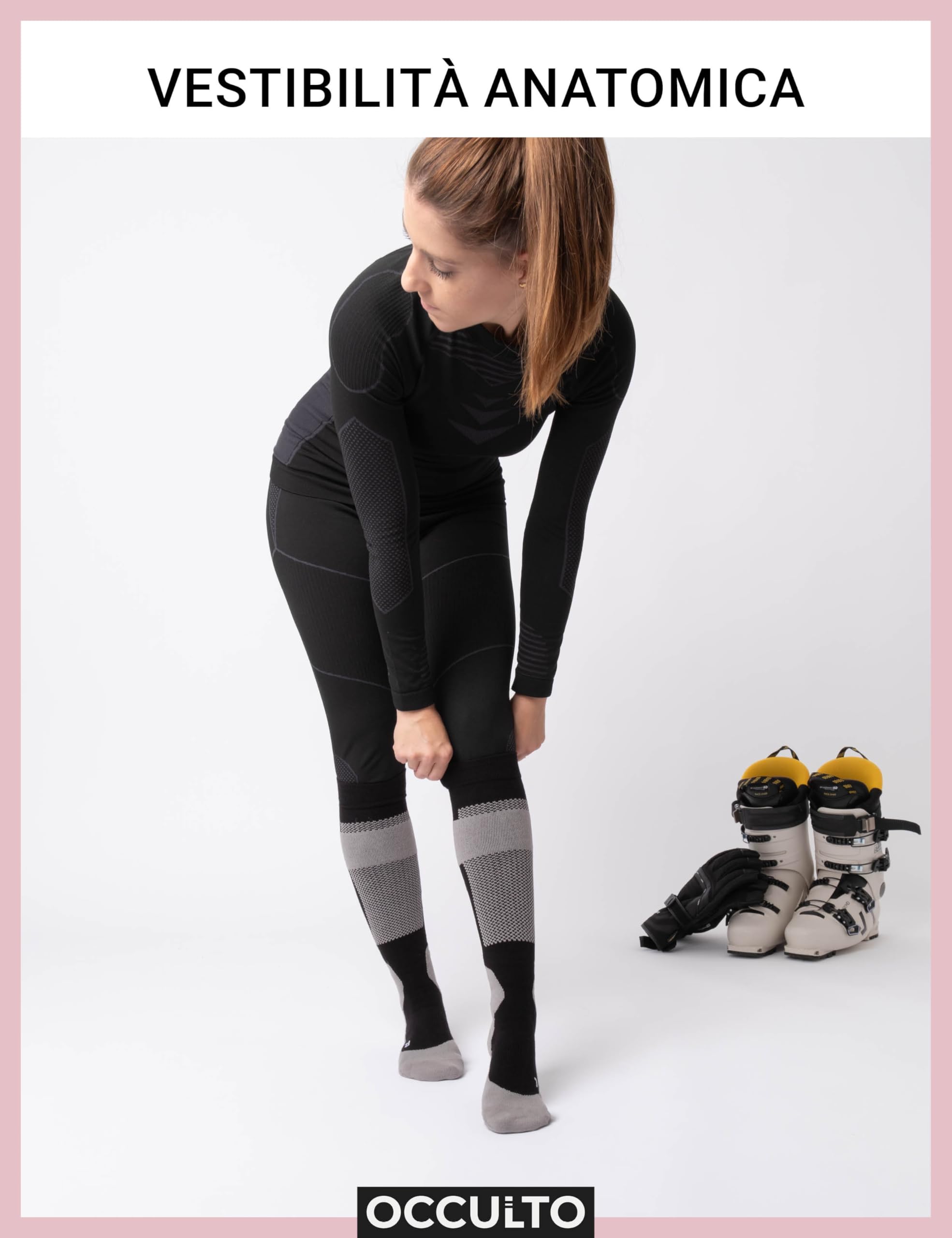 Occulto Calze da Sci Compressione pacco da 2 (modello: Taylor)