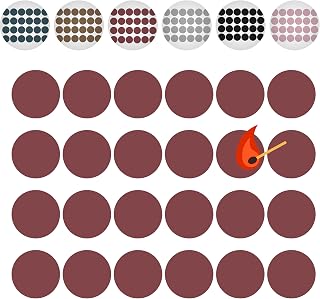 24 Count Sheet - 1" Round Adhesive Match Striker Paper Stickers | 1 inch Circle Replacement Stryker Stricker for Safety Matches | Peel & Stick Flint Lighter Dot Pad