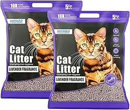 Cat Litter- 10Kg | Lavender Fragrance | Scoopable Bentonite Clay Cat Litter | Advanced Clumping Scented Litter Sand | 99.9% Dust Free | Natural | Odour Control Pack of 2