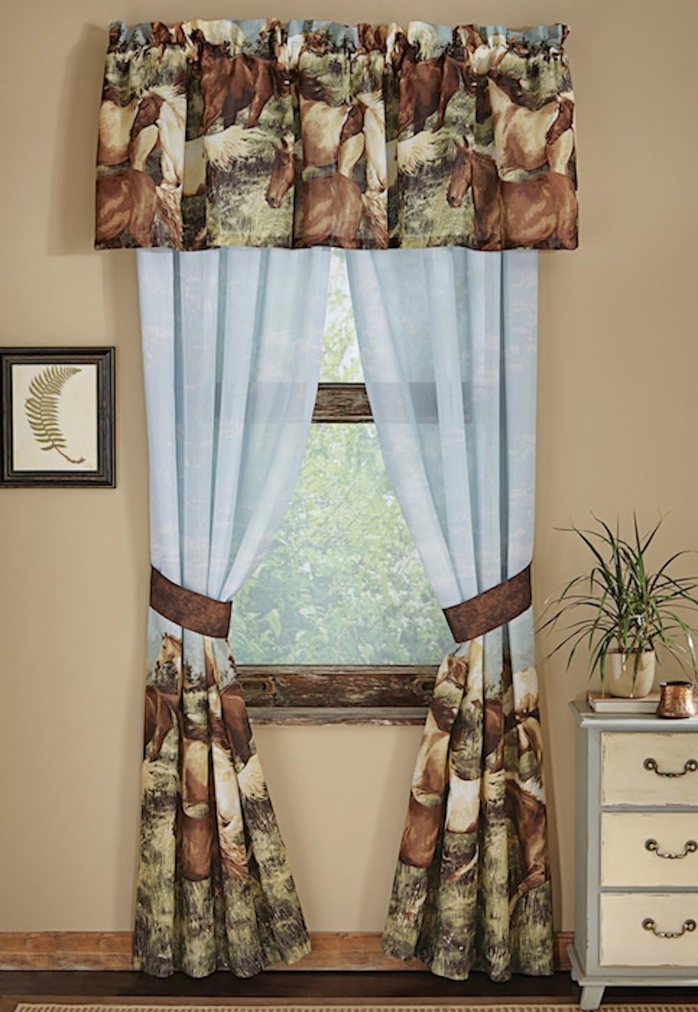 Thunder Run Horses Valance, 84" W X 15" L