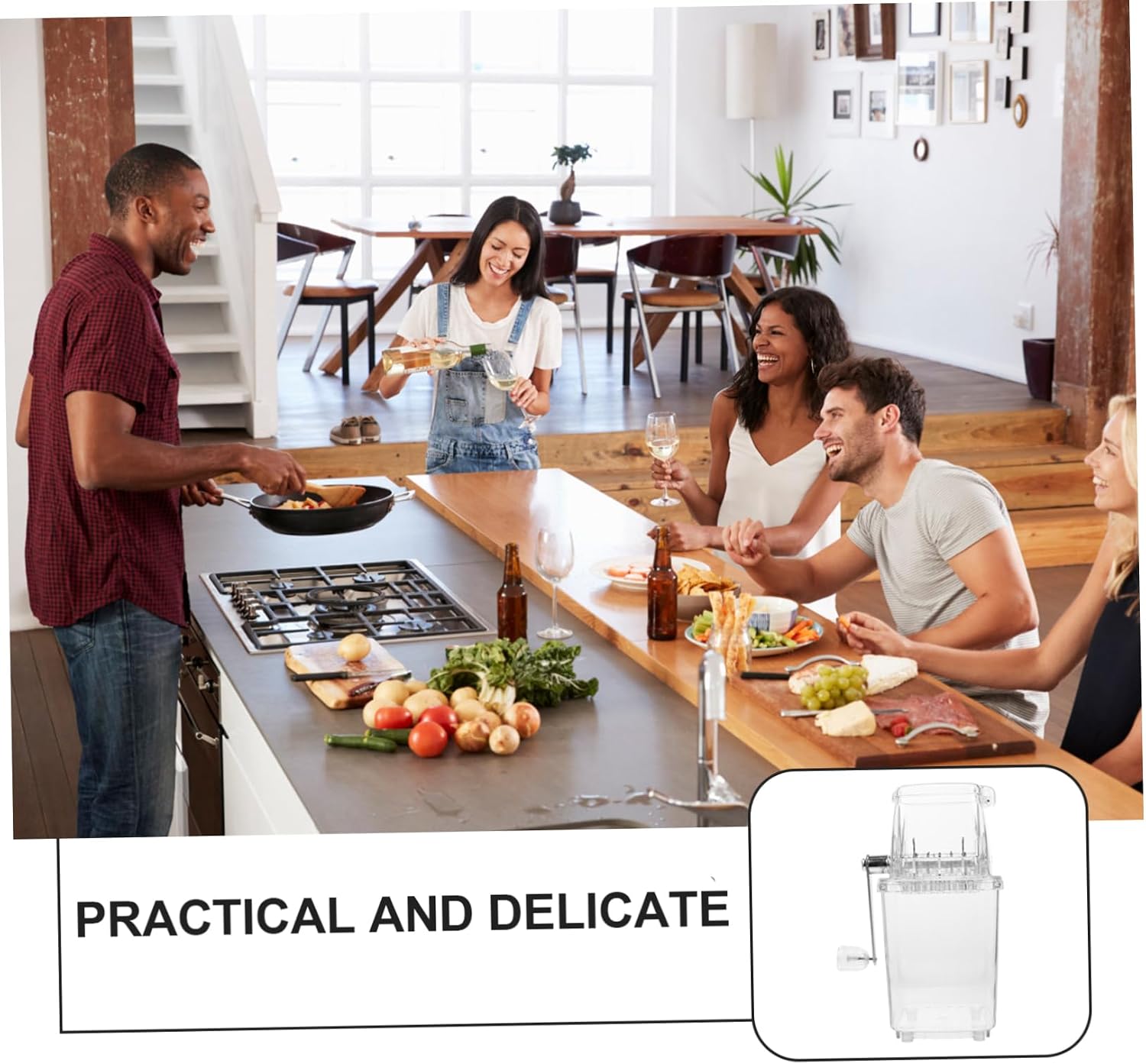 LIFKOME Manual Ice Crusher Chopper Portable Hand Crank Ice Maker for Kitchen for Drinks