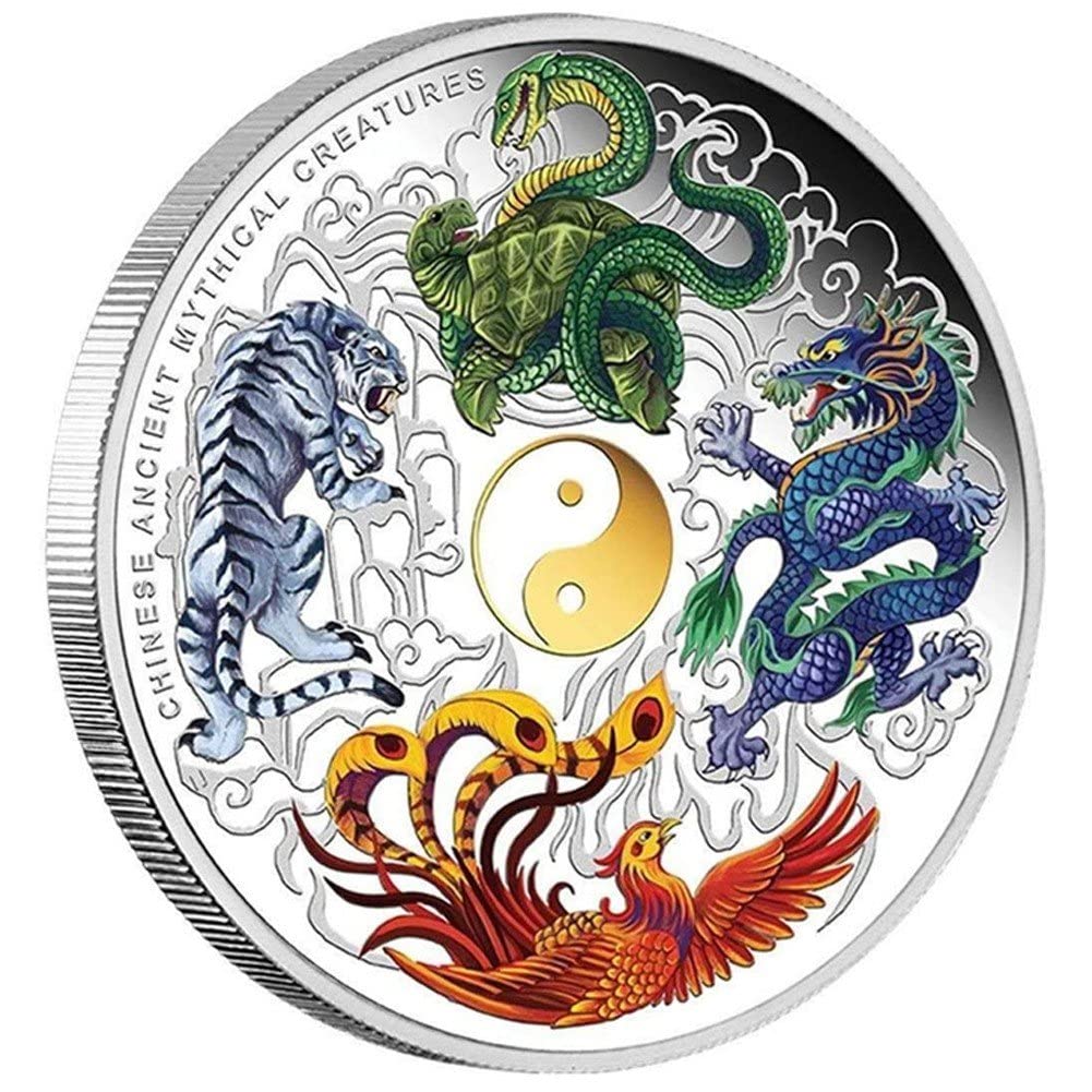 Ymxygz Lucky Chinese Ancient Mythical Creatures Dragon Commemorative Coin Collection Challenge Coin Badge Souvenir Gift