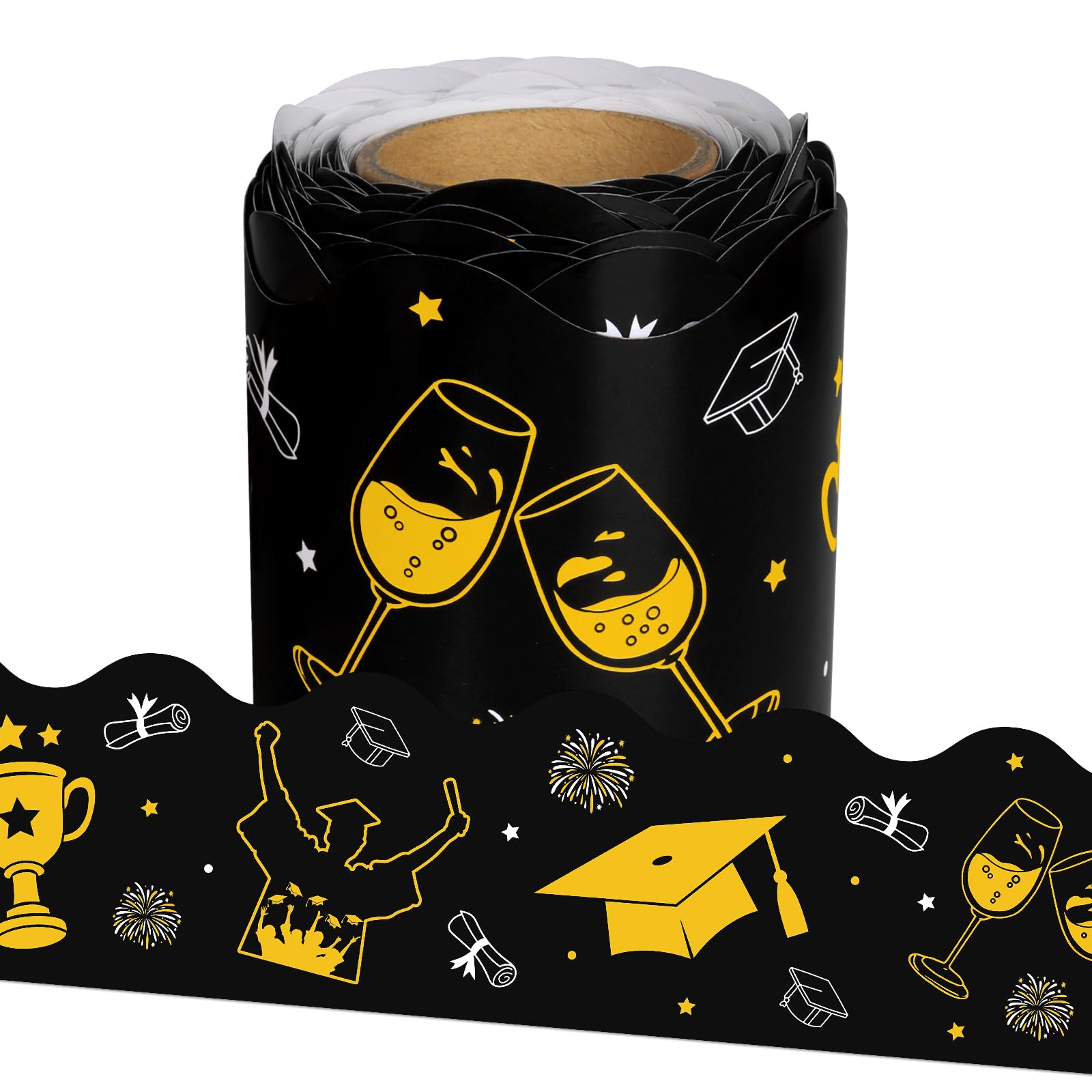 Snapklik.com : 32.8 Feet Graduation Bulletin Board Border, Black Gold ...