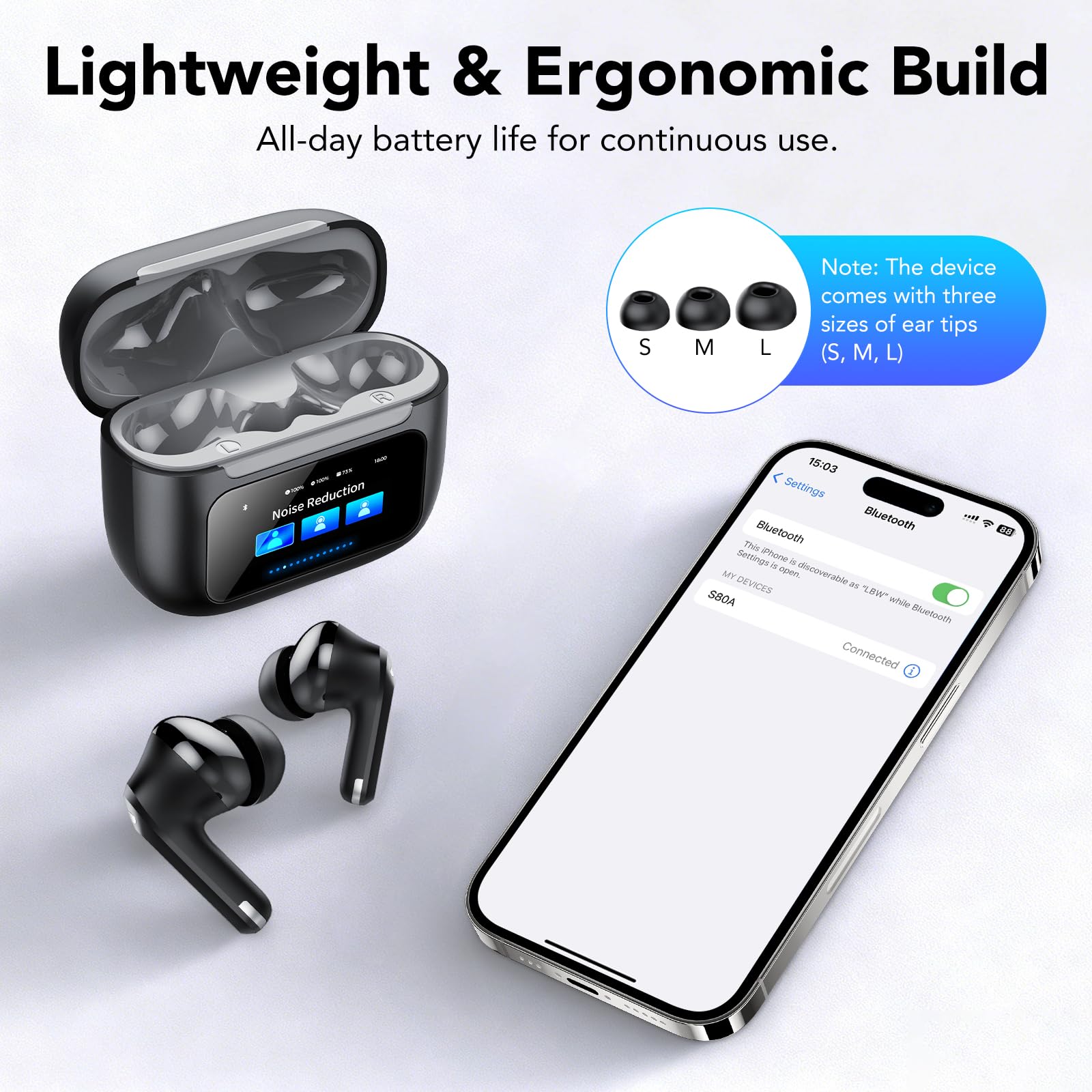 TIMU 2026 Auriculares Bluetooth 5.4, IP7 Resistente al Agua