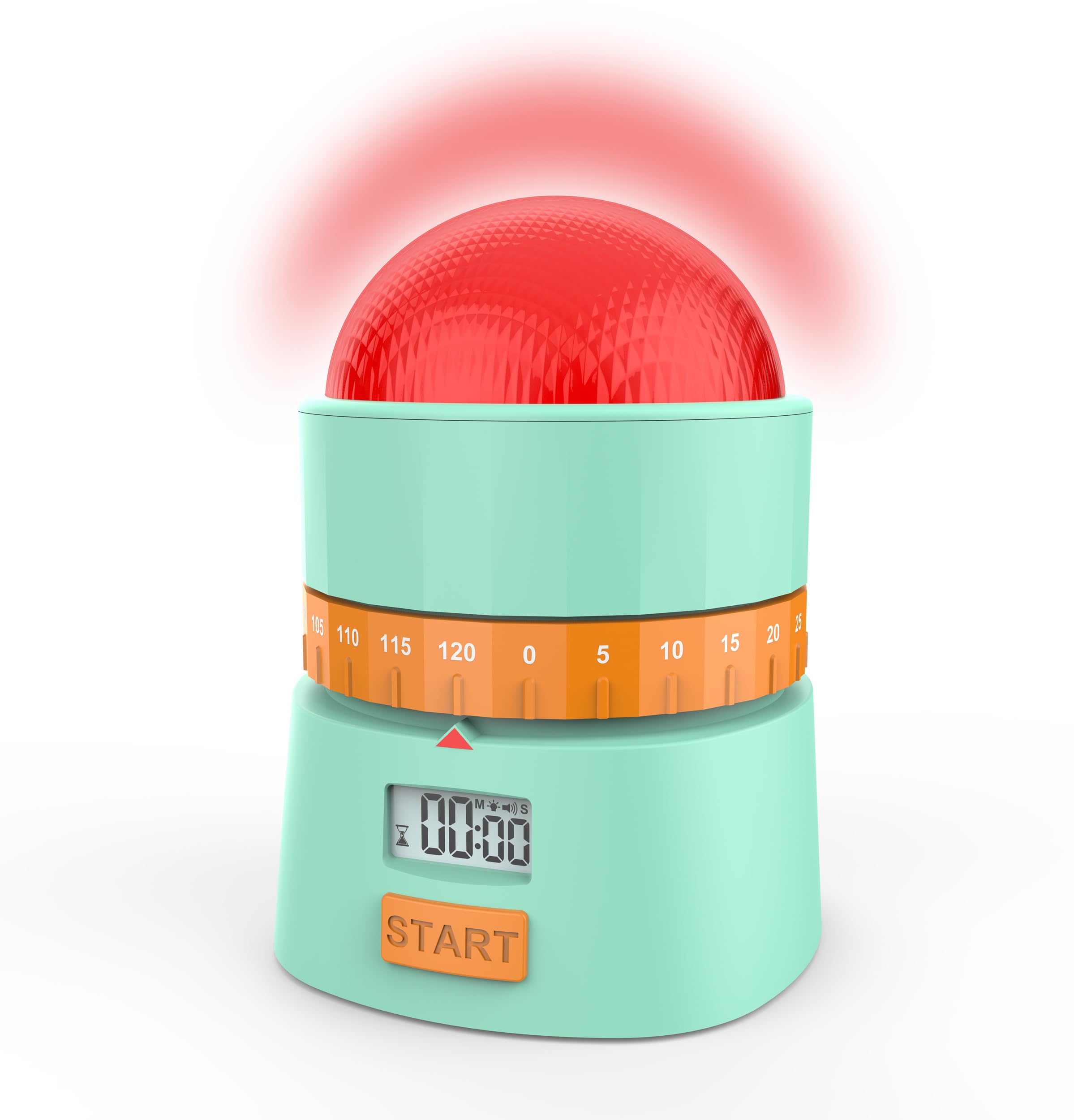 Miraval Lernzeit Timer mit Ampelsystem, Digitaler Lerntimer 0-120 Minuten, Mint-Grün, LCD Display, Akustische und Visuelle Warnung, für Schule, Hausaufgaben und Konzentrationsphasen