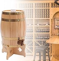 Vista 4 de Barril de madera de pino de LOYALHEARTDY de 5 l de madera de pino de primera calidad, con soporte vertical para almacenamiento de whisky, vino