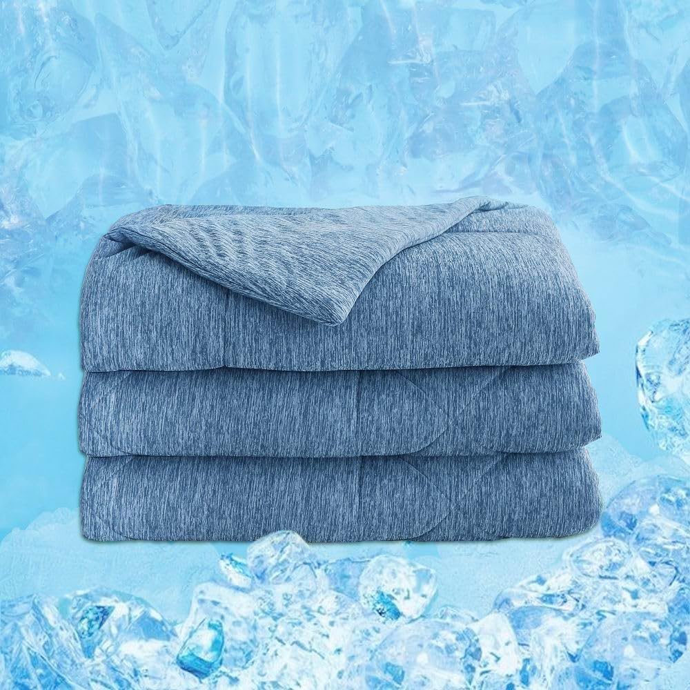 meadow park Cooling Comforter Queen Size, Double Sided Cooling Blanket for Hot Sleepers, Cold Tech Fabric, Q-Max>0.55, Lightweight Breathable Summer
