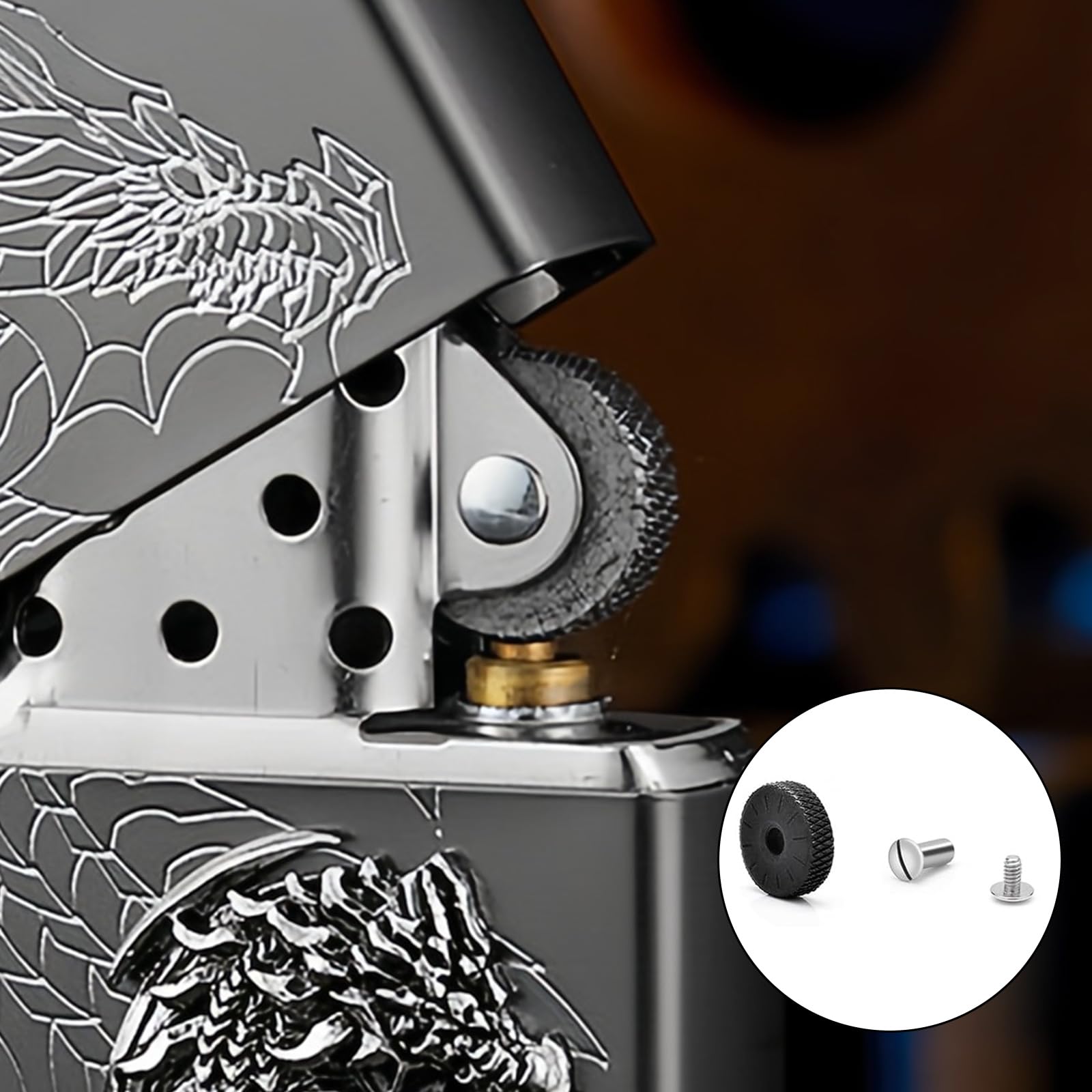 Kit De Réparation Universel Pour Briquet (vis à Ressort, Pierre à Silex, Coton, Mèche, Tampon En Feutre De Coton Et Tampon En Feutre De Caoutchouc, Pince à épiler