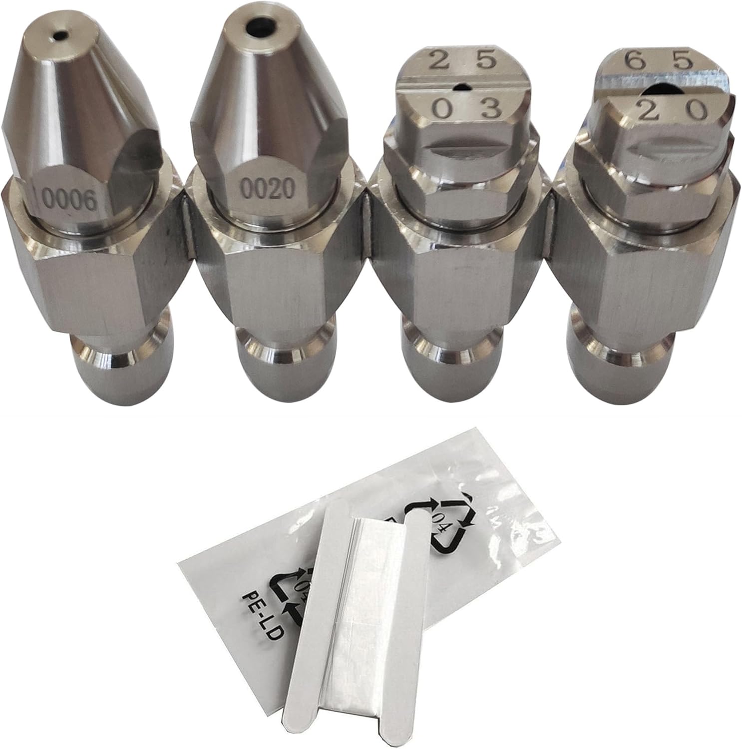 Jrod Pressure Washer Nozzle,2.6 GPM Washing Tip Holder,J Rod 4 Way Cleaning Nozzle 1/4" Quick Connect for Soft Wash System 0° 25° 65°
