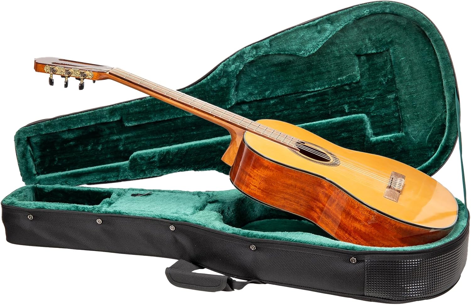 Crossrock Classical Guitar Foam Case | Lightweight Black Gig Bag with Structured Exterior, Plush Interior & Storage Pockets (CRP300CBK)