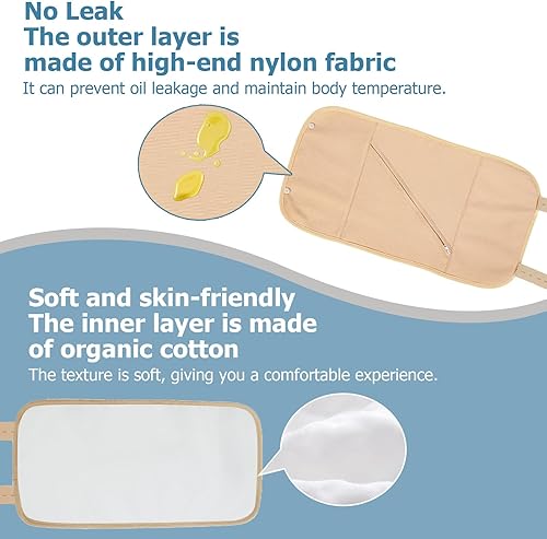 Miniatura 4 de Agthyuve Paquete de 8 unidades de aceite de ricino, paquete de aceite de ricino para cuello, pecho, cintura, rodillas, pies, paquetes de aceite de