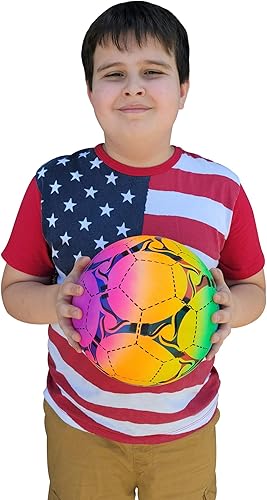 Miniatura 8 de Bolas inflables de playa de diseño colorido de neón arcoíris de 9 pulgadas, patio de recreo, juguete inflable para piscina