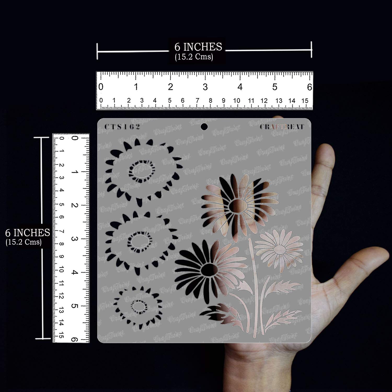 CrafTreat Reusable Layered Flower Stencils for Painting on Wood, Canvas, Paper, Fabric, Floor, Wall and Tile - 2 Step Daisy - 6x6 Inches - DIY Art and Craft Daisy Stencils for Painting Flowers - Image 3