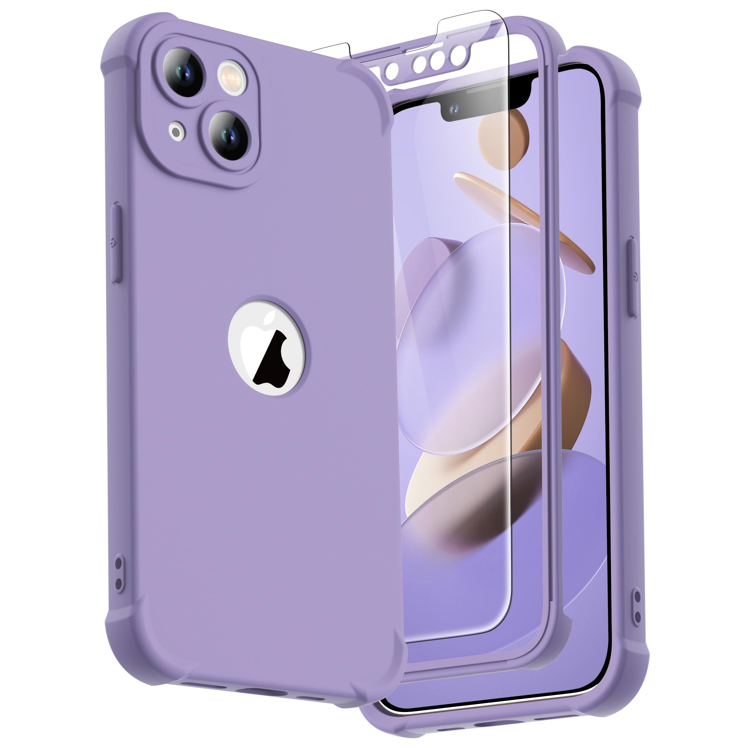 ORETECH for iPhone 13 Case, with [2 Screen Protectors] [15 Ft Military Grade Drop Test] [Camera Protection] 360° Full Body Shockproof Slim Thin Phone