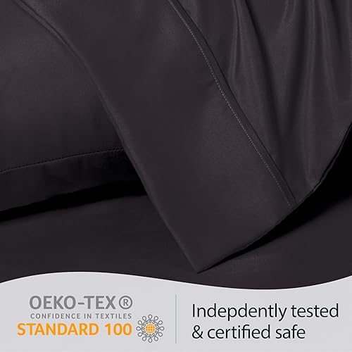 Miniatura 7 de LuxClub Colección de fundas de almohada de 2 unidades, fundas de almohada ecológicas sin arrugas con ribete satinado, lavable en lavadora, suave y