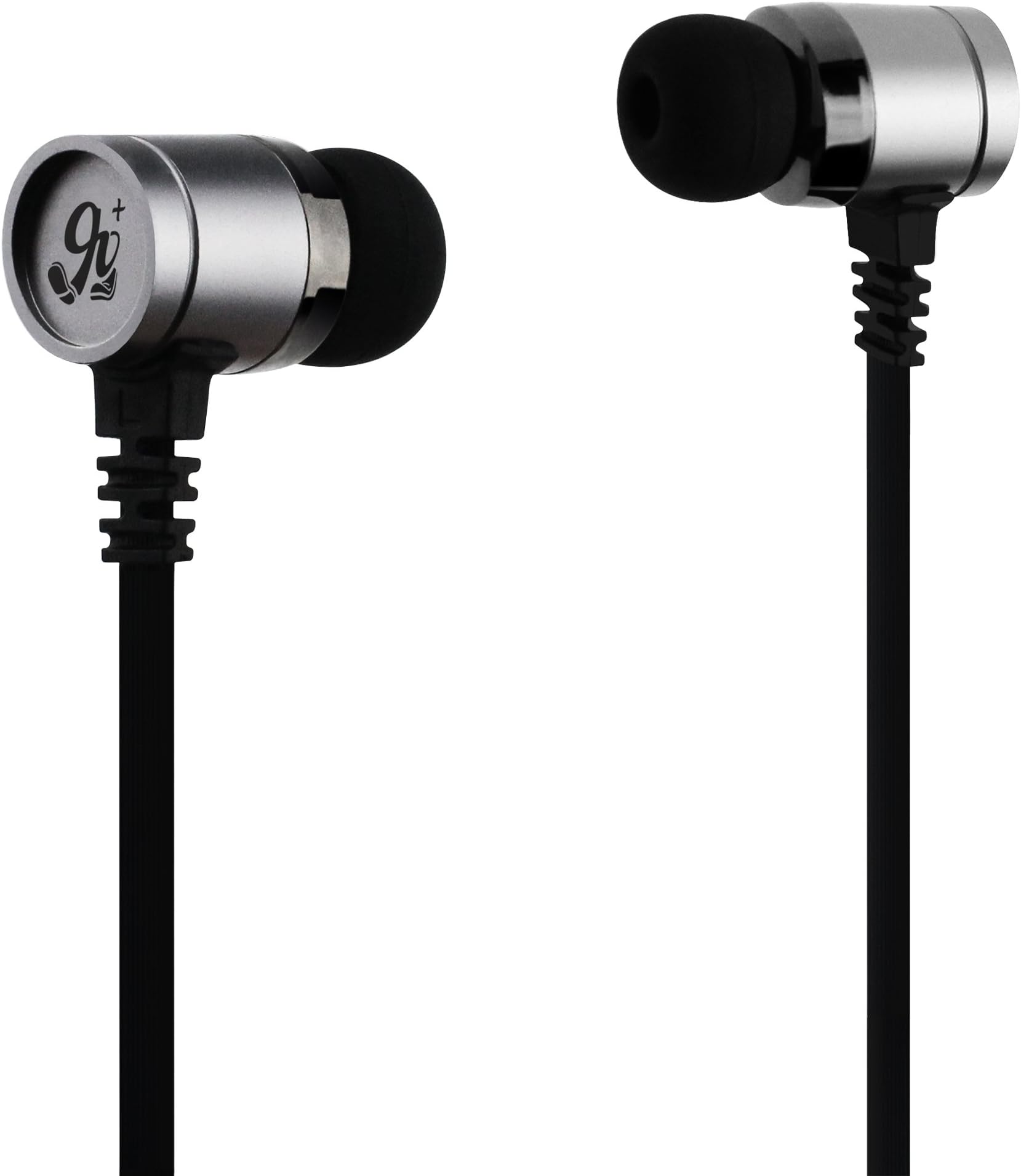 Ninety Plus Hi-Res Earphone with Build in Microphone and Metallic Housing - Gunmetal Color, Compitable With All Mobile Device with 3.5mm Plug
