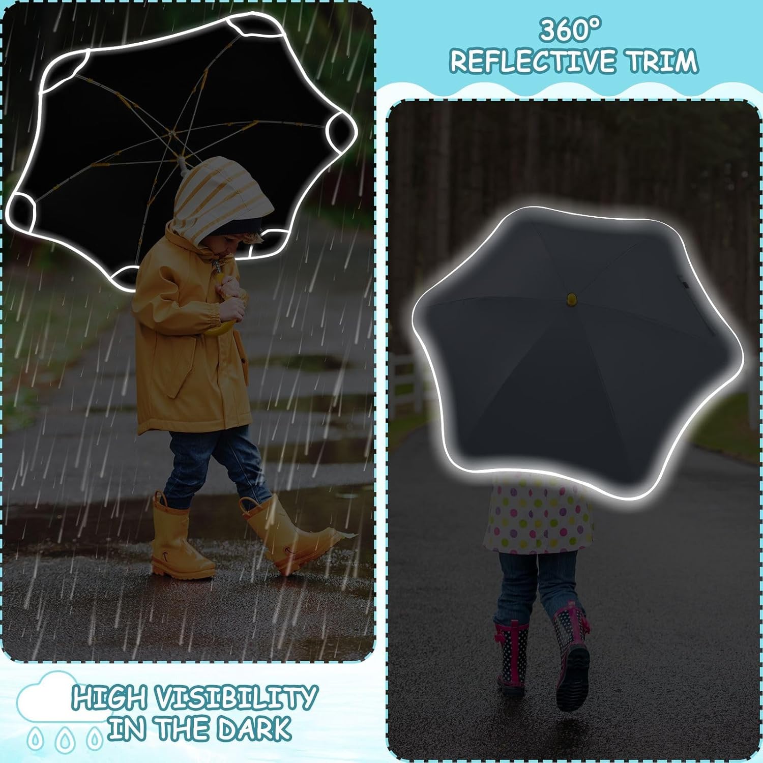 ODAWA Kid Umbrellas Antique White Sturdy Umbrellas for Rain Windproof Wind and Rain Protection Umbrella