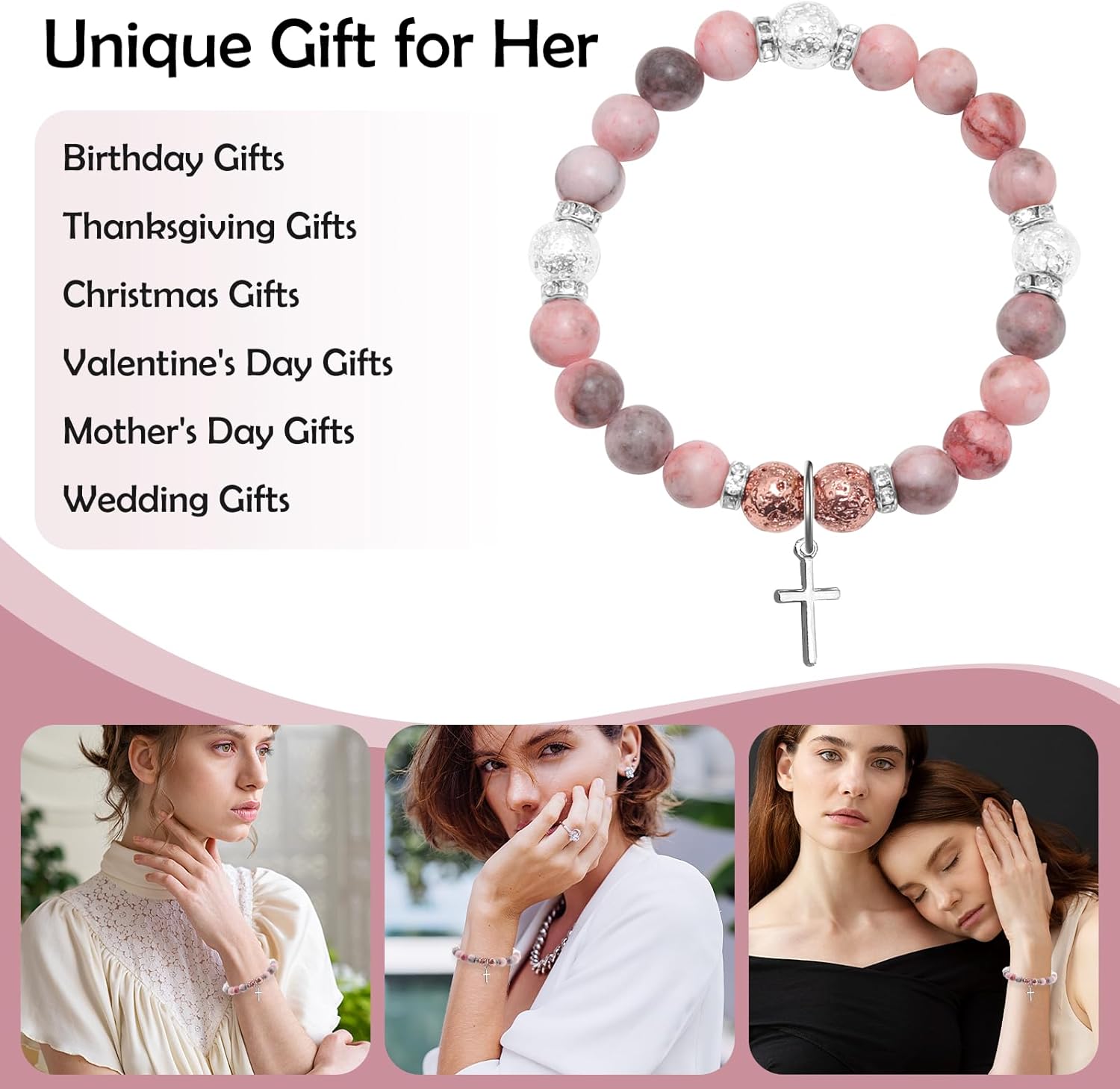 Mwphuy Christian Religious Gifts for Women Bracelet Inspirational Scripture Gifts for Friend Female Sister Mom Christmas Birthday Gift for Women Friendship Faith Christian Bible Verses Bracelet - Image 6