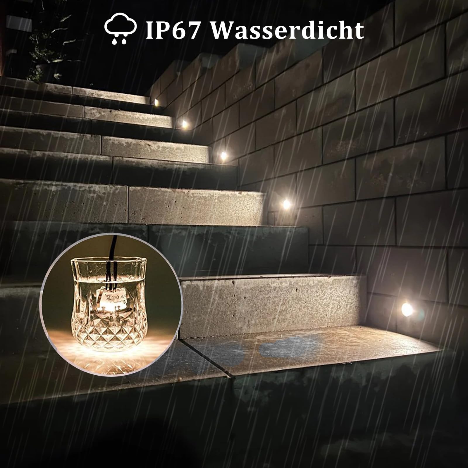 WIFI RGBW+IC Terrassen Bodeneinbaustrahler Aussen Led, Ø31mm 12V Terrassen Einbaustrahler Led Mini Spots Terrassenbeleuchtung, IP67 Wasserdicht, APP Steuerbar, Kompatibel mit Alexa Google Home (20er) | 12V Terrassen Einbaustrahler Led Mini Spots Terrassen