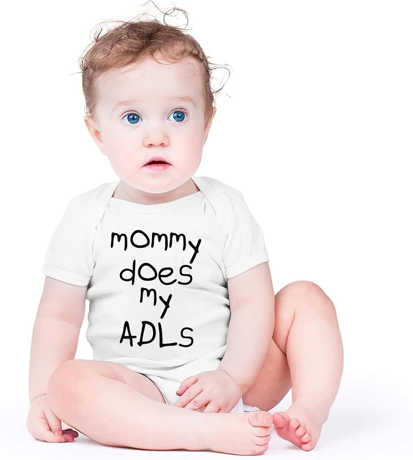 Cute Baby Printed Romper Mom Does All My ADLs Personalized Baby Funny Bodysuit Baby Shower Caring Mom Sweatshirt