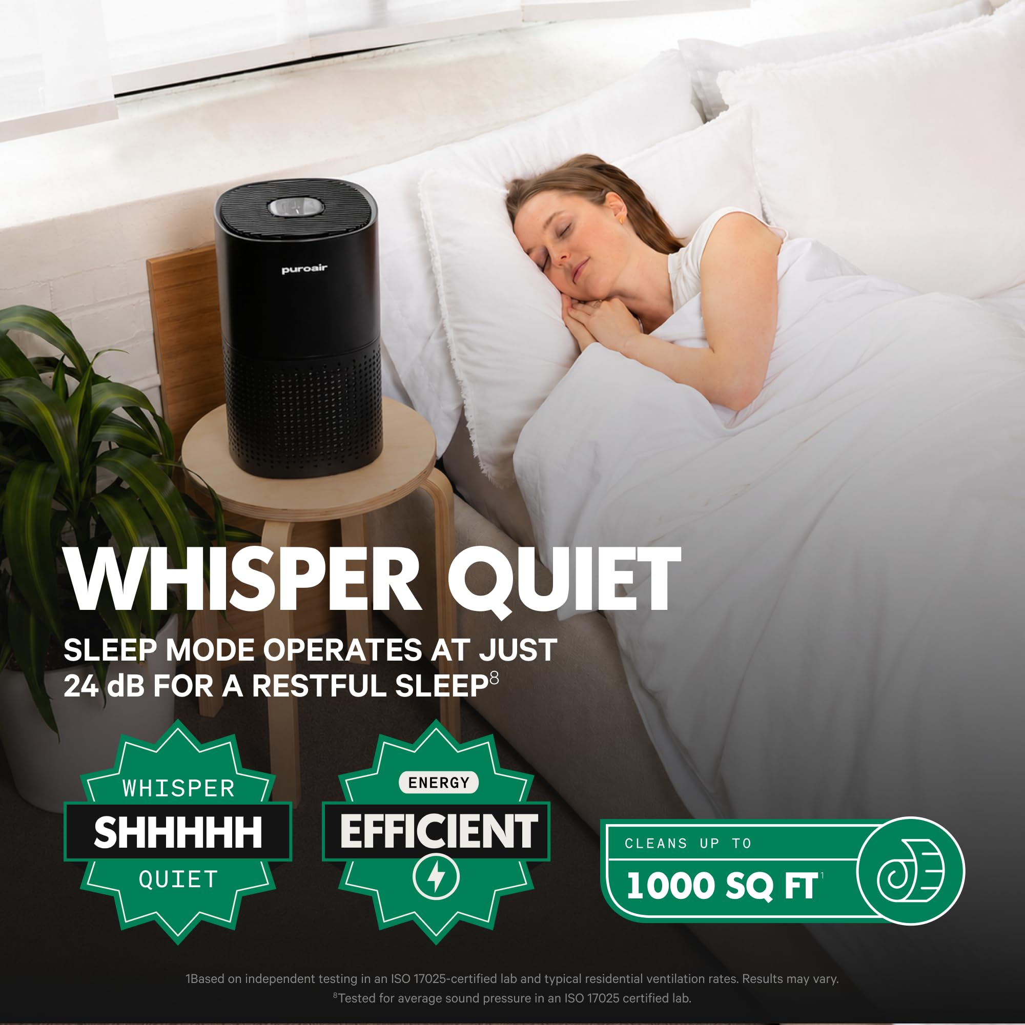 PuroAir HEPA 14 purificatore d'aria domestico, copre 1,115 m², purificatore d'aria per allergie, filtra fino al 99,99% di fumo, polline, polvere e inquinanti comuni (2 pezzi)