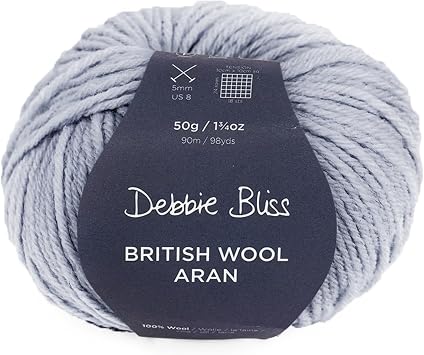 Debbie Bliss British Wool Aran Yarn - Merino Wool - 1.76oz/50g, 98yds/90m