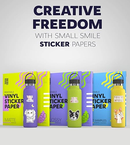 Miniatura 7 de Papel adhesivo de vinilo imprimible de alta calidad para impresora de inyección de tinta y láser, 50 muestras blancas mate y de prueba, 4 hojas de