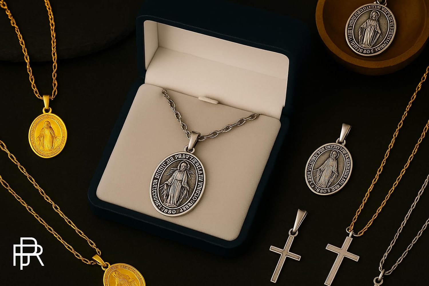 RP 925 Sterling Silver Miraculous Medal Necklace for Women & Men, Authentic & Pure Silver Pendant with 18 inch 925 Sterling Sliver Curb Chain & Premium Jewelry Box, Stunning Miraculous Medal Virgin Mary Pendant Necklace - Image 9
