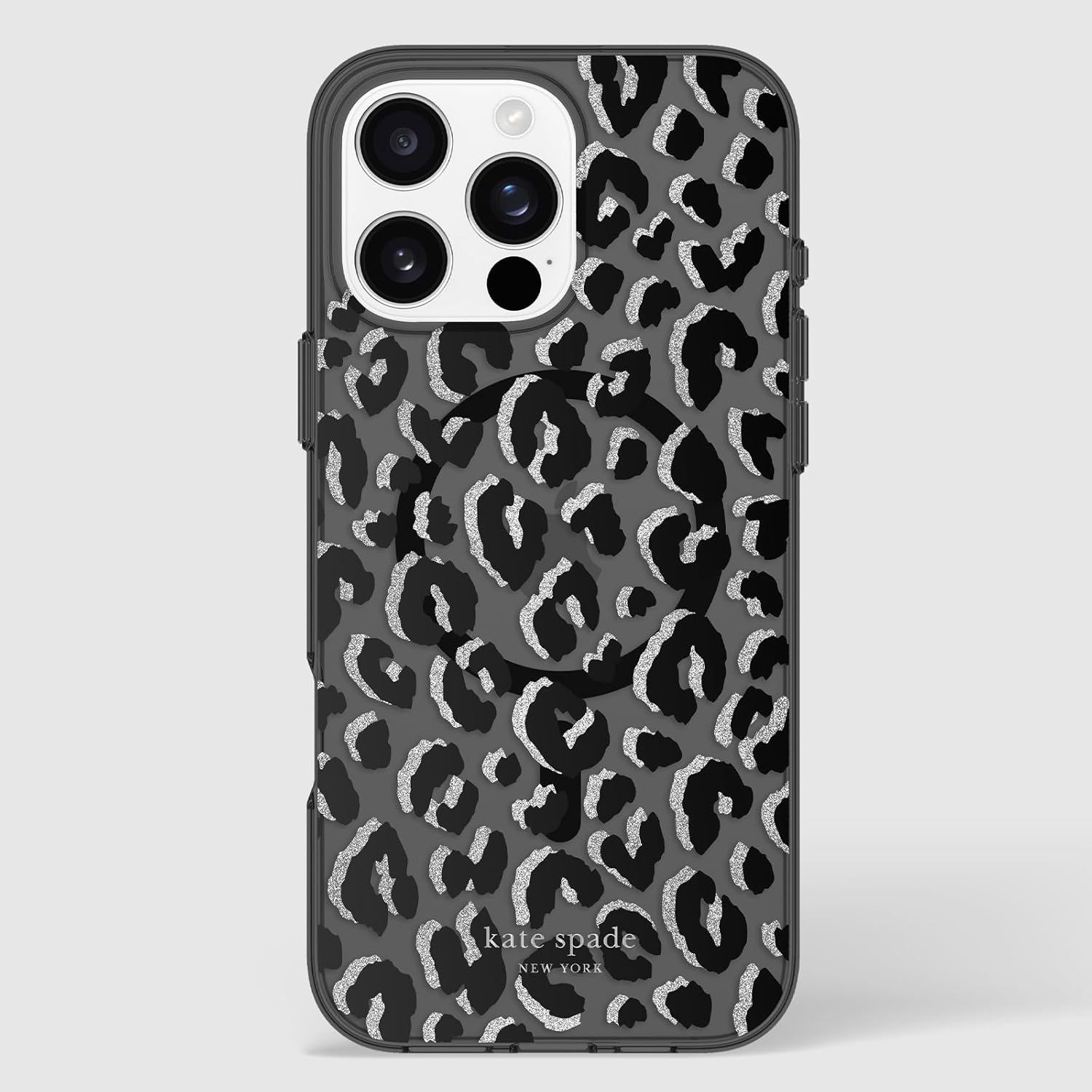 kate spade new york iPhone 16 Pro Max Case - Compatible with MagSafe - Designer Phone Case - City Leopard Black - Image 9