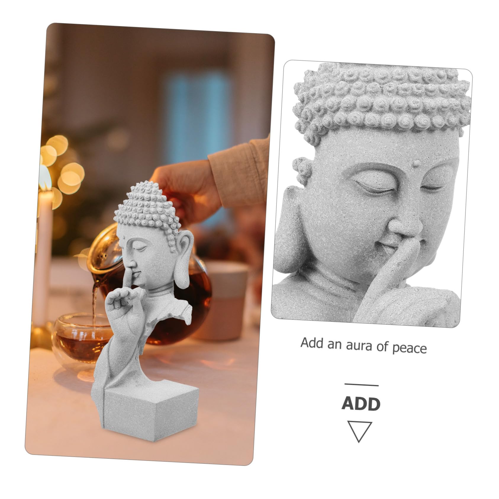 ibasenice Statue Bouddha Décorative Aquarium Modèle pour Jardin et Réservoir Figurine Ornement Paisible pour Aménagement Paysager Fish Tank